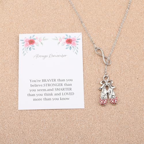 Ballerina Dance Slipper Shoe Necklace - Ballet Ballerina Dance Recital Gifts for Ballet Dancer Pendant Necklace3