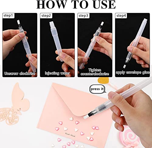 3 Pcs Pencil Style Envelope Moistener - Stamp Envelope Moistener Mailing Letter Sealer Envelope Licker For Office Classroom, Clear #TOP3