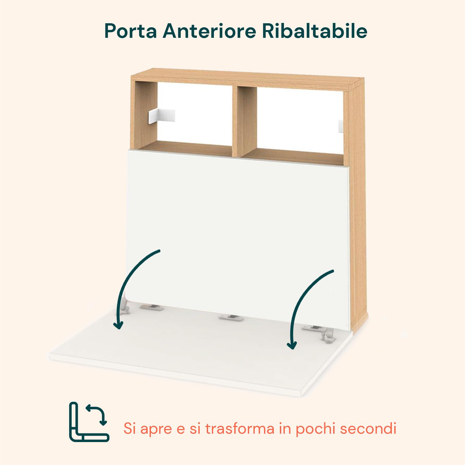 Wintem - Scrivania a Muro Richiudibile con Ripiani Portaoggetti, Design Salvaspazio per Casa e Ufficio, Facile da Ripiegare, Ideale come Scrittoio da Parete Moderno e Funzionale