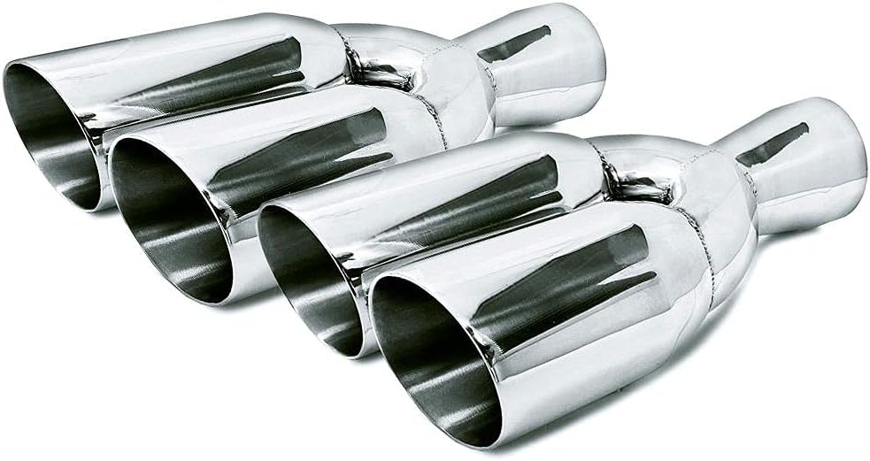 Exhaust 2 Pack Universal Dual Exhaust Tips 3 Inch ID Inlet x 3 Inch OD Outlet x 13 Inch Long | Stainless Steel | Northeastern Exhaust | Automotive Replacement Part