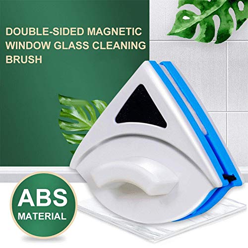 Double-Sided Magnetic Window Glass Cleaning Brush，Glass Wiper Magnetic Cleaning Tools With Anti-Falling Rope Triangular Glass Wiper/Cleaner For High-Rise Double Car Glazed Windows Thickness #TOP3