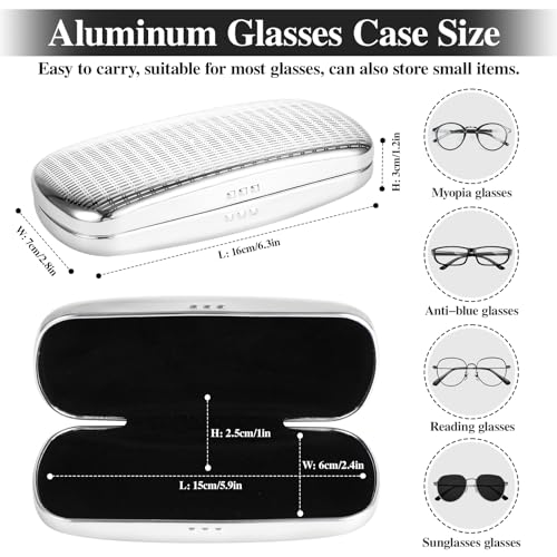 Image of Hifot Metal Eyeglass Case Hard Shell, Aluminum Spectacles Box Sunglasses Case for Men Women, Reading Glasses Holder