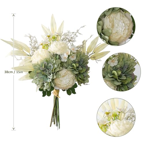 Betylifoy Artificial Flowers Fake Flowers Plants Wedding Bridal Bouquets Faux Dahlia Flower Bouquet Silk Floral Arrangements Faux Spring Flowers for Home Vase Table Party Décor (Da image 6