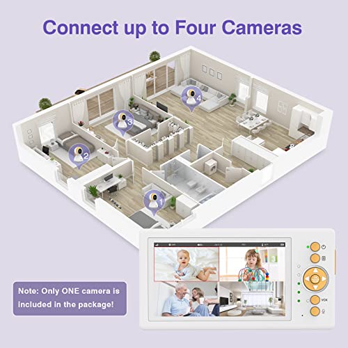 Baby Monitor with Two Cameras and Large Screen