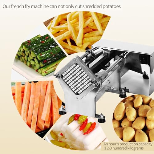 Electric French Fry Cutters, Potato Slicer Blade, Automatic Potato Cutters, Commercial Stainless Steel Electric Potato Cutters Suitable for Potato