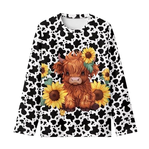 Image of Renewold Boys Girls Tees Kids T-Shirt Long Sleeve Crewneck T Shirts Casual Athletic Tops Clothing for Home School Travel