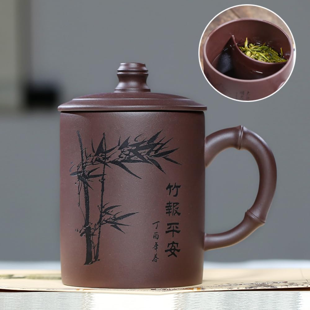 Filiżanka do herbaty z fioletowej glinyChińska filiżanka do herbaty Kung Fu Kubek do kawy, dla kobiet Spotkanie przy herbacie Popołudniowa herbata Filiżanka do herbaty 400 ml Czysta, ręcznie robiona f