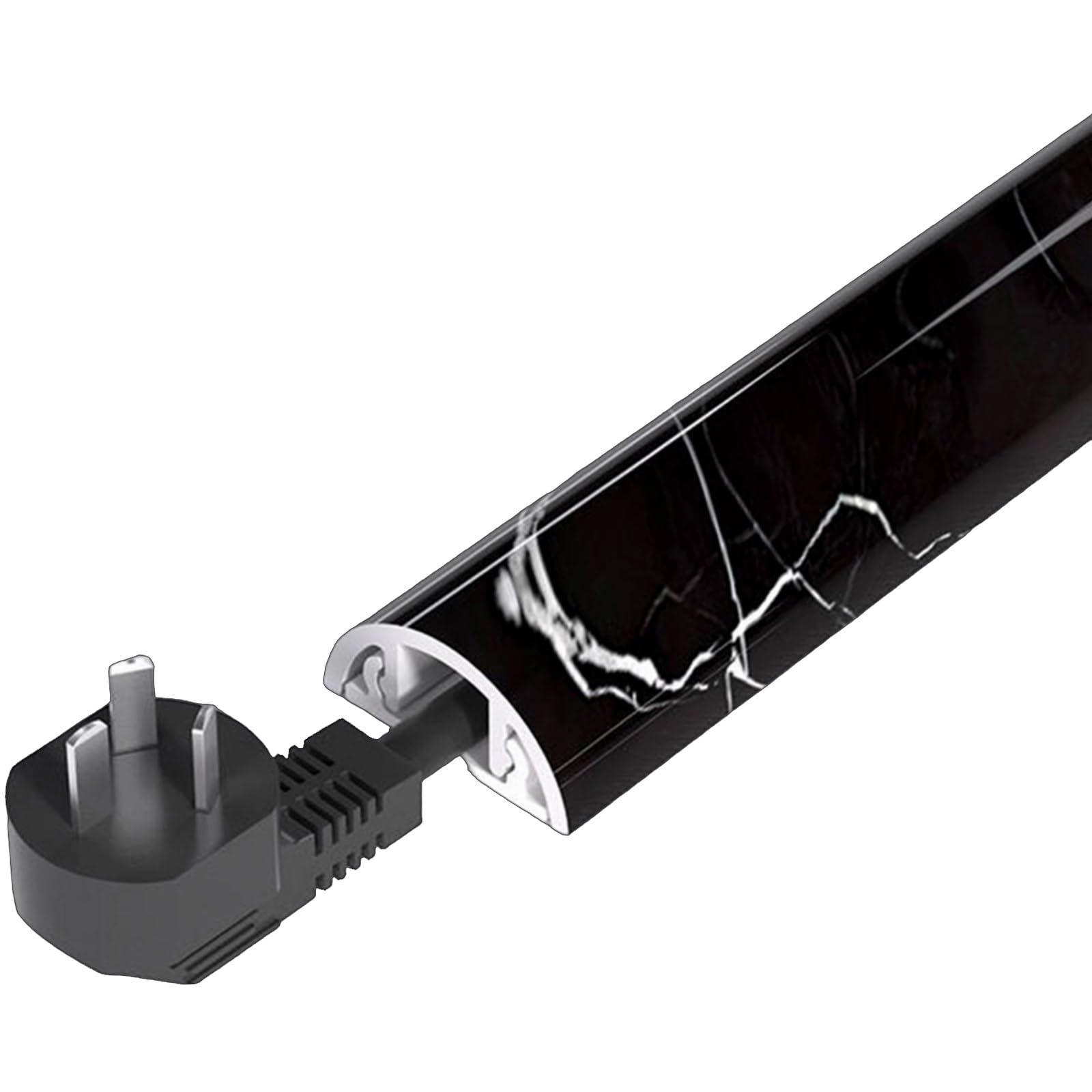 Passacavi Pavimento, Canalina Calpestabile da 100 Cm, Canalina Passacavi Adesiva, Canaletta per Cavi Elettrici per Uffici, Palestre e Fiere, Prevenire Inciampi(Black,5 * 1.4cm/2 * 0.55in)