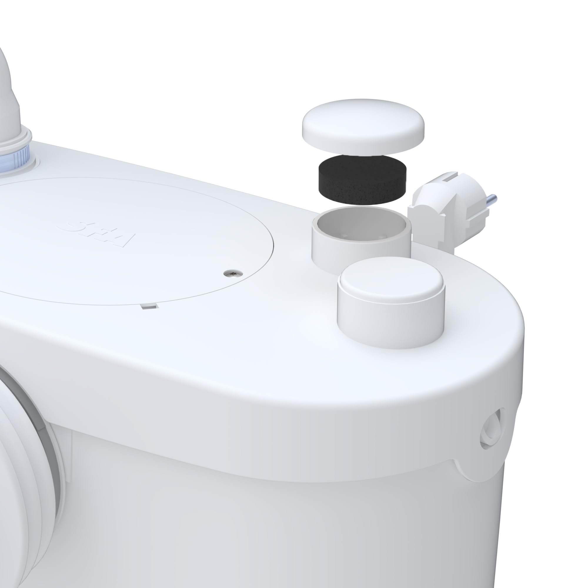 SFA - Sanibroyeur Silencieux (46 dB) Sanipro XR Up - Broyeur WC pour Salle de Bain Complète - Installation et Maintenance Facilitées - 43,2 x 23,9 x 31,9 cm - 400W - Made in France