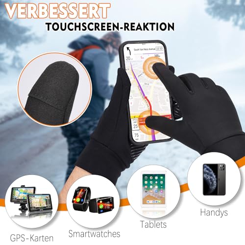 GXCROR Handschuhe Herren Damen Warme Touchscreen Handschuhe Laufhandschuhe Fahrradhandschuhe Winterhandschuhe Sporthandschuhe Radhandschuhe Winter für Outdoor Sport