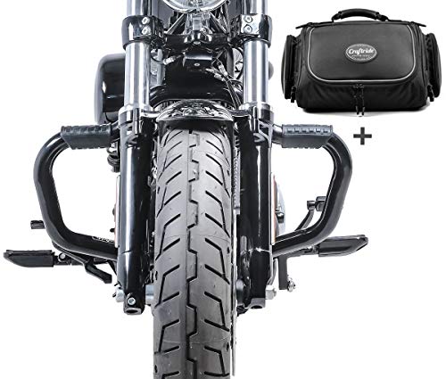 Set Sturzbügel + Hecktasche TM2 kompatibel mit Chopper/Custombikes 1200 Iron 18-20 STM12