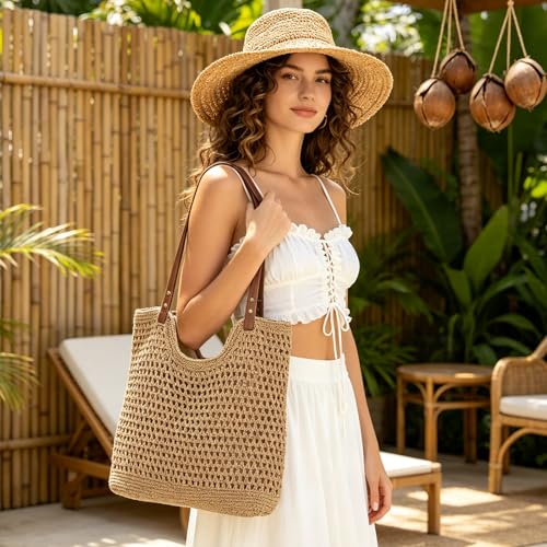 Bolso de Playa Tejido de Crochet para Mujer miniatura 3