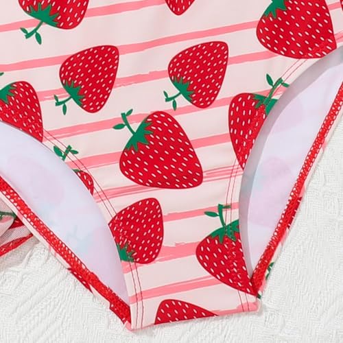 IWIHMIV Girls Swimsuit 3 Piece Bathing Suit Cute Adjustable Straps Bikini Set Girls' Swimwear with Cover Ups Skirt3