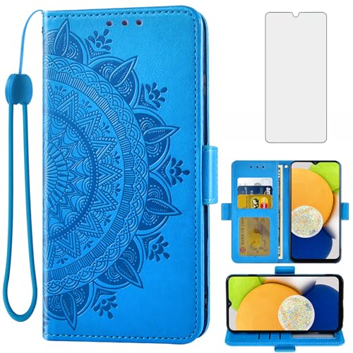 Étui portefeuille Samsung A03 anti-rayure avec verre de protection