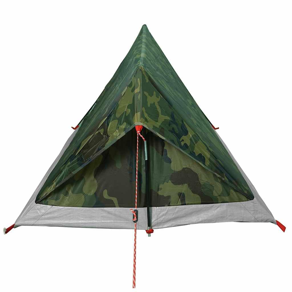 Campingzelt für 2 Personen, wasserdicht, Olivgrün, leicht 1,4 kg, mit E-Port und Doppelreißverschluss, 185T Polyester mit PU-Beschichtung, 212 x 132 x 90 cm