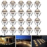 FVTLED 20pcs Low Voltage LED Deck lights kit 1.38 Outdoor Garden Yard Decoration Lamp Recessed Landscape Pathway Step Stair Warm White LED Lighting, Bronze by FVTLED