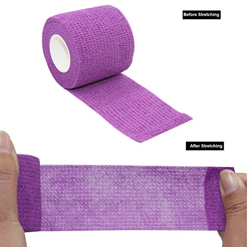 COMOmed Self Adherent Cohesive Bandage Latex 4"x5 Yards First Aid Bandages Stretch Sport Wrap Athletic Tape for Wrist Ankle Sprain and Swelling,White(3 Rolls) - Thumbnail 4