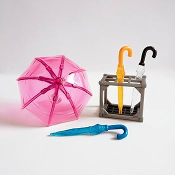Amazon | ミニチュア ちいさな雨傘 クリア ガチャ ピンク ブルー
