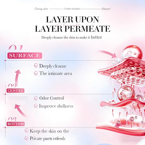 Image of pH Balanced Feminine Soap for Women, Strawberry Odor Control & Hydration, Deep Cleanse, Pure Natural Plant Extracted Essence, Gentle Yet Effective for Daily Intimate Hygiene, Vegan, Pink