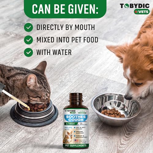 Natural Dog Cough Medicine & Antibiotic for Cats Respiratory Infection – Sneezing Relief & Kennel Cough Treatment – Trachea Collapse & Pet Asthma Support – Made in USA Natural Dog Cough Medicine & Antibiotic for Cats Respiratory Infection – Sneezing Relief & Kennel Cough Treatment – Trachea Collapse & Pet Asthma Support – Made in USA
