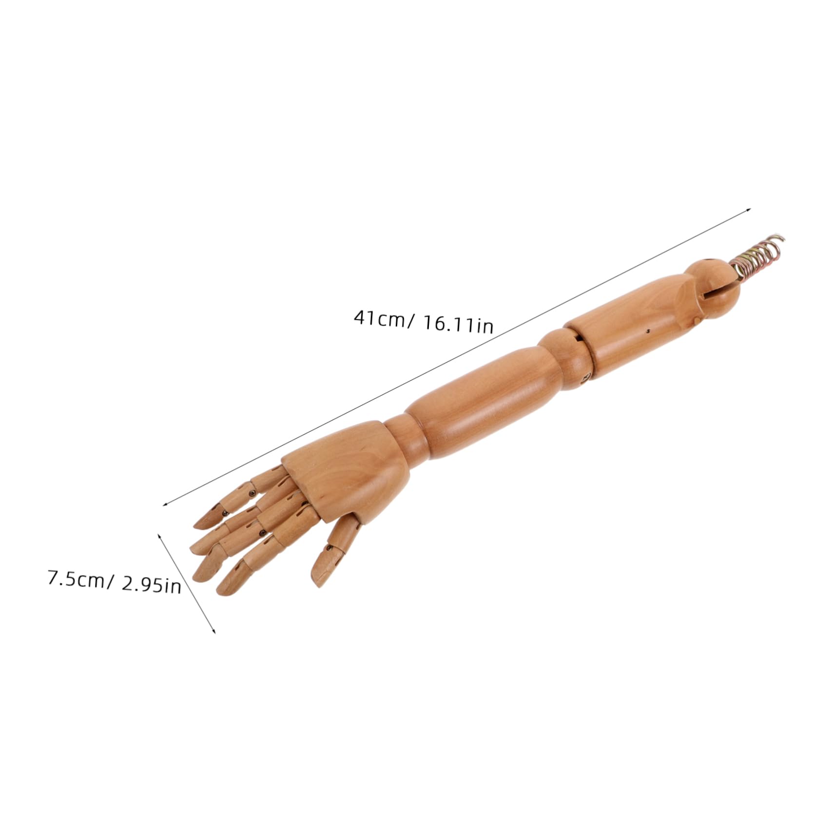 WOONEKY Bras de Mannequin Articulé en Bois avec Mains, Lot de 1 Paire
