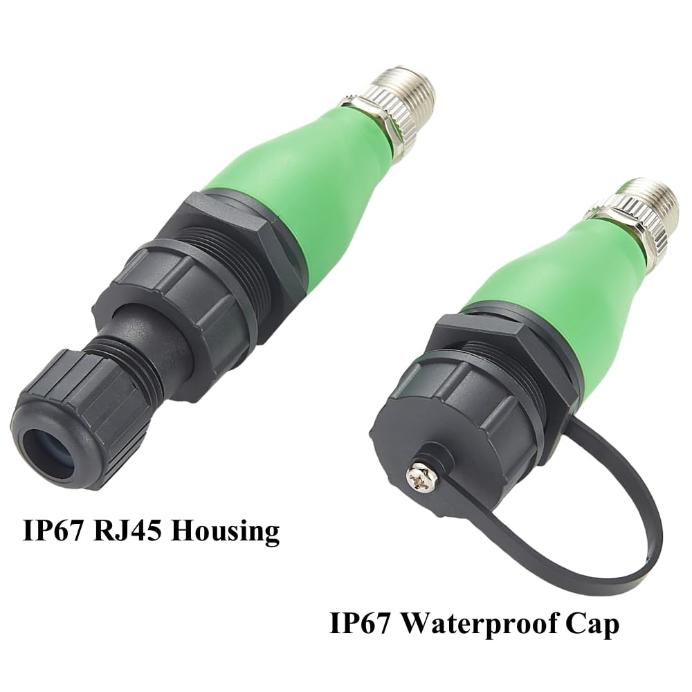 Adaptador de montaje en panel M12 X de 8 pines a RJ45 RJ45 Red Ethernet Cat6 a M12 conector circular macho IP67 impermeable blindado enchufe de alimentación compatible con cámara industrial GigE