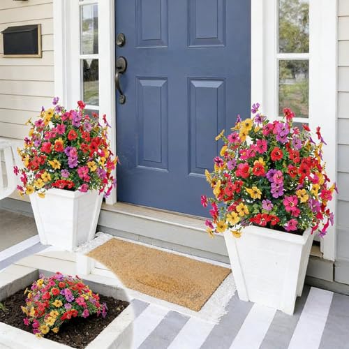 Esfera de flores artificiales de 60 cm impermeable y resistente a los rayos UV con pincho 8