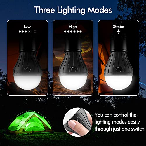 Fly2Sky Tent Lamp Portable Led Tent Light 4 Packs Hook Hurricane Emergency Lights Led Camping Light Bulb Camping Tent Lantern Bulb Camping Equipment For Camping Hiking Backpacking Fishing Outage #TOP2
