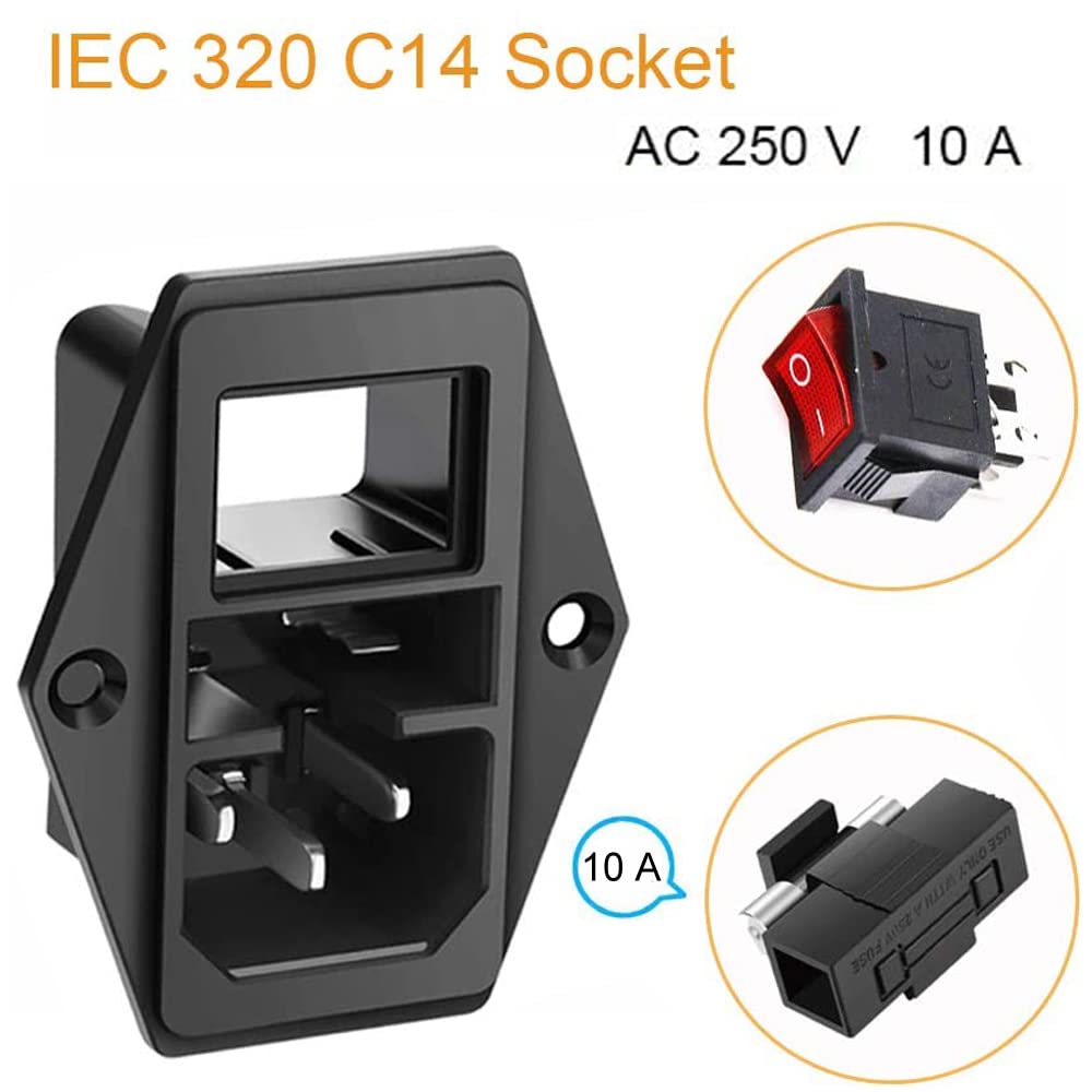 Ingresso Con Fusibile (doppio) C14 IEC 320, Montaggio A Pannello A