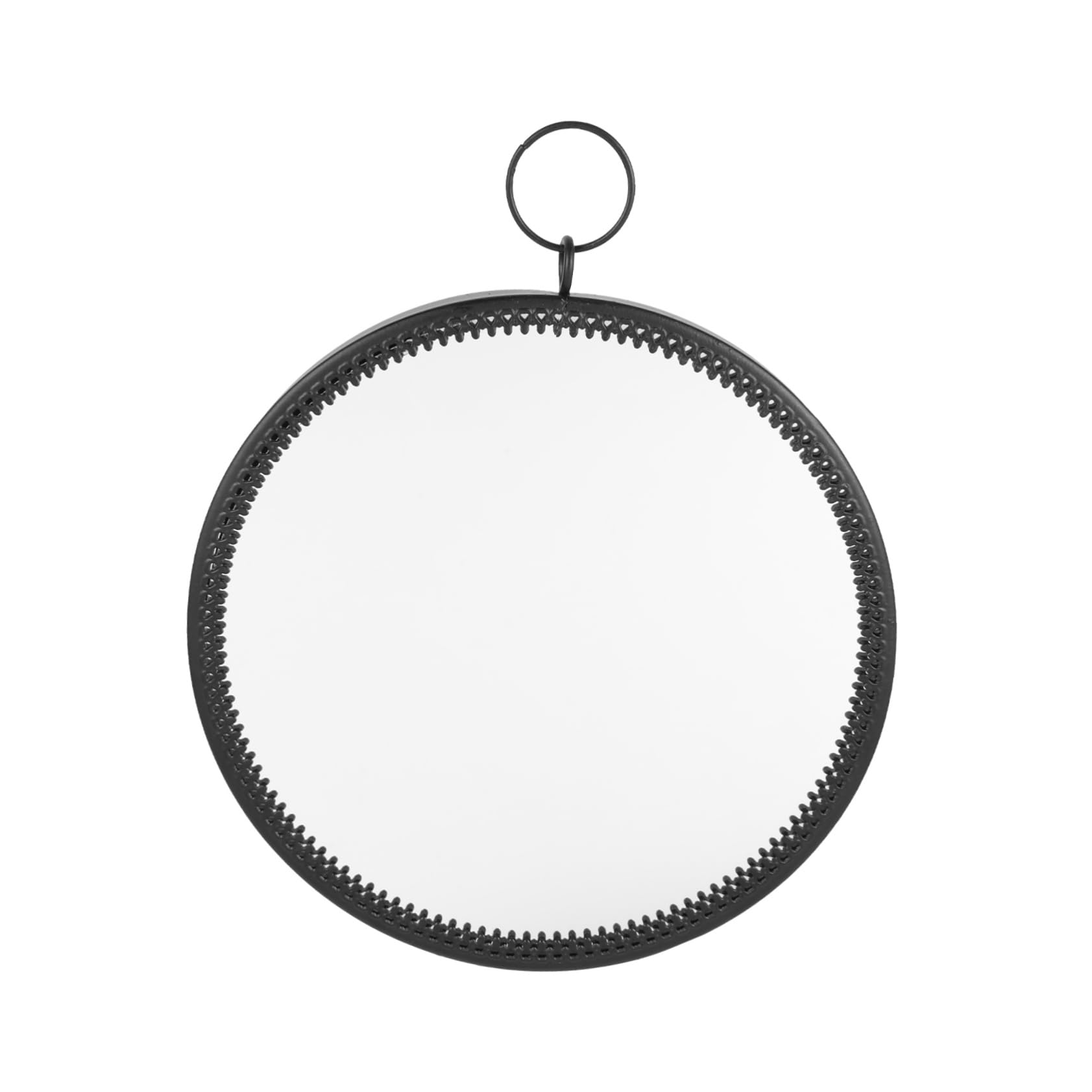 Miroir de salle de bain suspendu rond noir pour optimiser les petits espaces