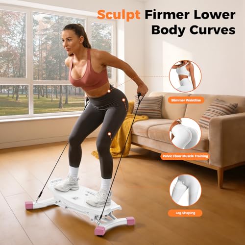 Image of Balance Board for Full Body Workout, Wobble Board with LCD Monitor & Resistance Bands, 300 lbs Capacity Portable Rocker Board for Home Gym, Cardio, Core & Leg Training