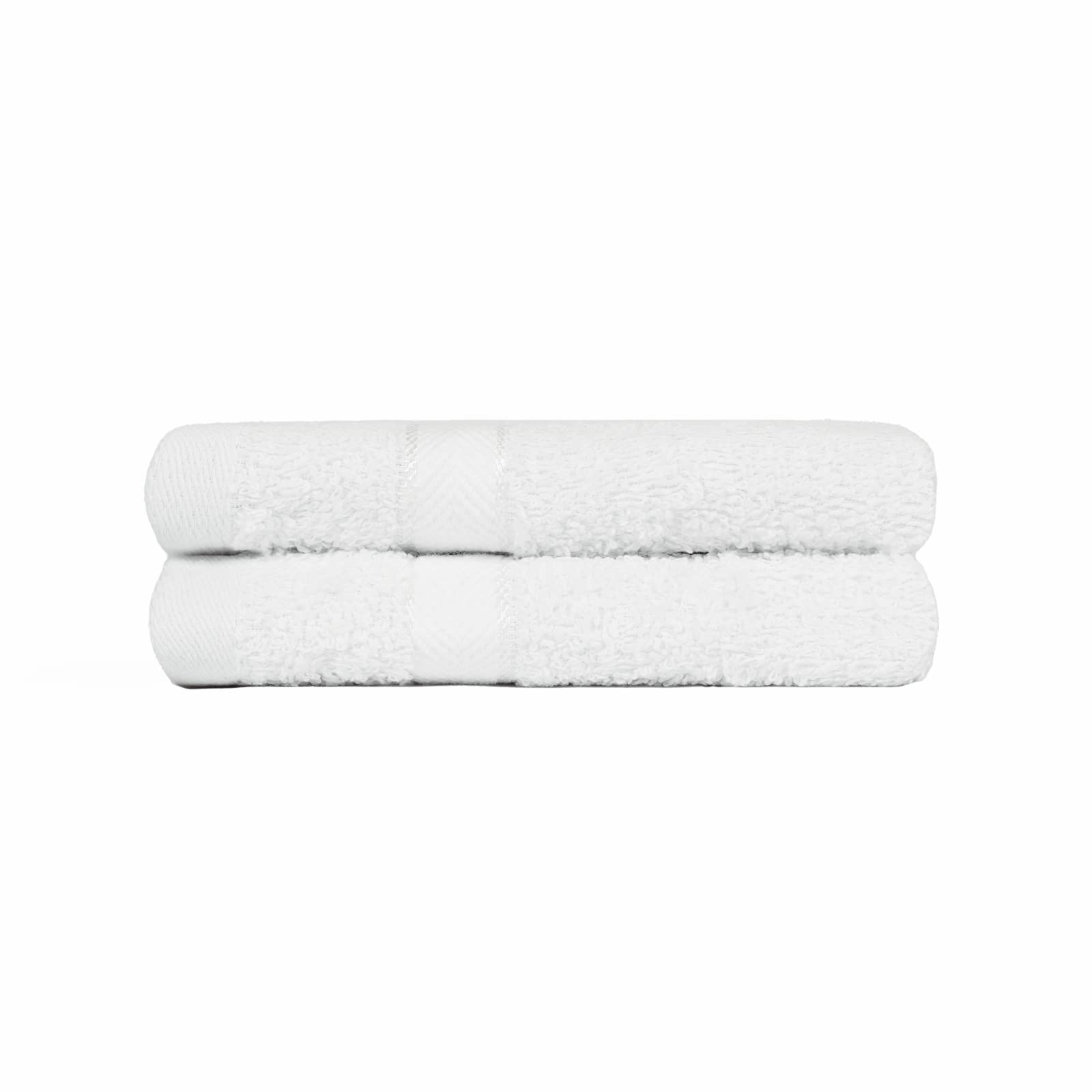 Brentfords White 100% Cotton Bathroom Hand Towels - Premium Quality, Super Absorbent & Quick Drying Flannel - Luxury Set Of 2-50 X 80Cm