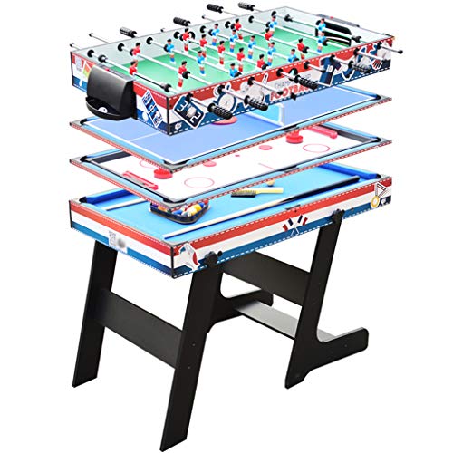Dyqyym Mesa de futbolín deportivo 4 en 1, para torneo de juegos para niños, regalos para niños