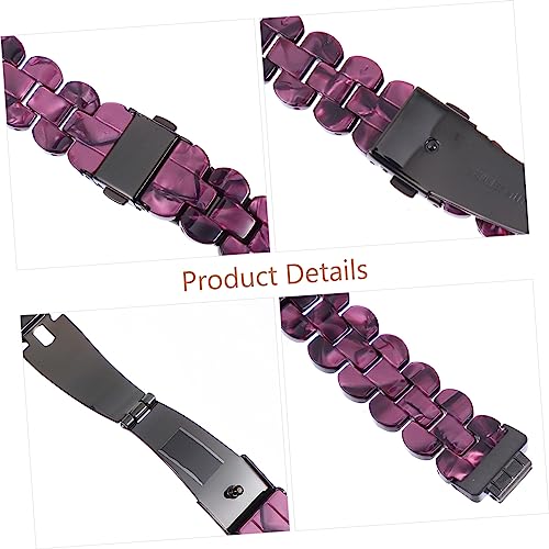 Lurrose Modern Resin Watch Band for HR/Inspire 2 Adjustable Lightweight Strap Versatile Accessory Black3