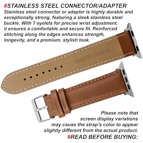 Image of DBLACK ''NAGATA2'' Compatible with Apple Watch Strap 42mm 44mm 45mm 46mm 49mm, Leather Watch Strap, Full Padded with Strong stitching, Matte Finish Watch Belt for iWatch Series 10 9 8 7 6 5 4 3 2 1 SE /SE2 and Ultra 2 /Ultra (Watch is Not Included)