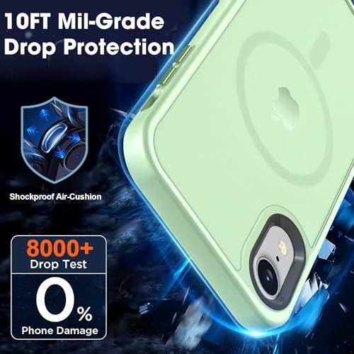 Image of MOCCA Magnetic Shockproof for iPhone XR Case,Light Green | 10ft Drop Tested | Compatible with MagSafe | Anti-Slip Matte Finish | Raised Camera & Screen Lip | Ultra-Slim Design