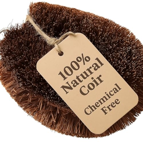 Coir TAWASHI Vegetable Scrub Brush with Hanging Loop