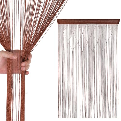 Trimming Shop Glitzer-Perlenfadenvorhänge, Polyester, Fliegengitter, Raumteiler, Fransen-Panel, Spaghetti-Quasten-Vorhan...