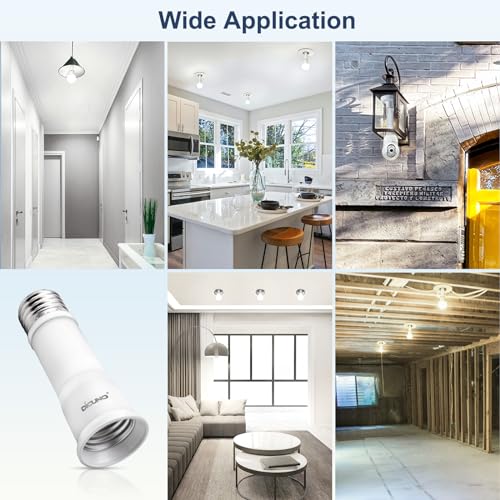 Image of DiCUNO E26 3.15-4.13in /8-10.5cm extension flexible socket extension adapter, Edison screw converter, lamp bulb socket extensio