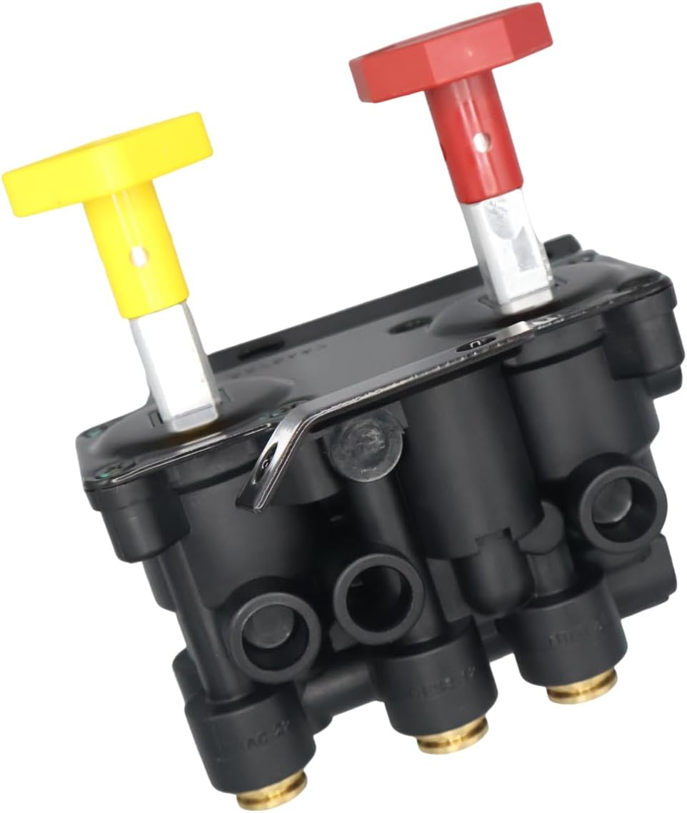 20560009 85123221 KN20619 20523171 Dash Valve 3/8″ Push to Connect 1/4″ Unthreaded Mount Hole Trailer Parking Style B Hand Operated Valve Compatible with Volvo