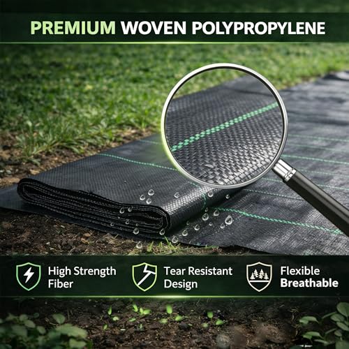Sunifier Garden Weed Barrier Fabric, Heavy Duty Landscape Fabric, Ground Cover Weed Blocker Cloth, Landscaping Fabric for Garden, Vegetable Beds, Path Way (WBF-4ft x 300ft) by Sunifier - Used condition - Image 3