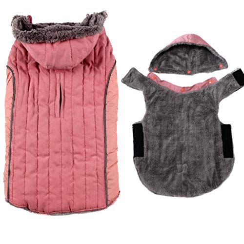 JoyDaog Fleece Hund Hoodie FüR GroßE Hunde Jacke Warm FüR Kalte Winter HundemäNtel, Pink XL