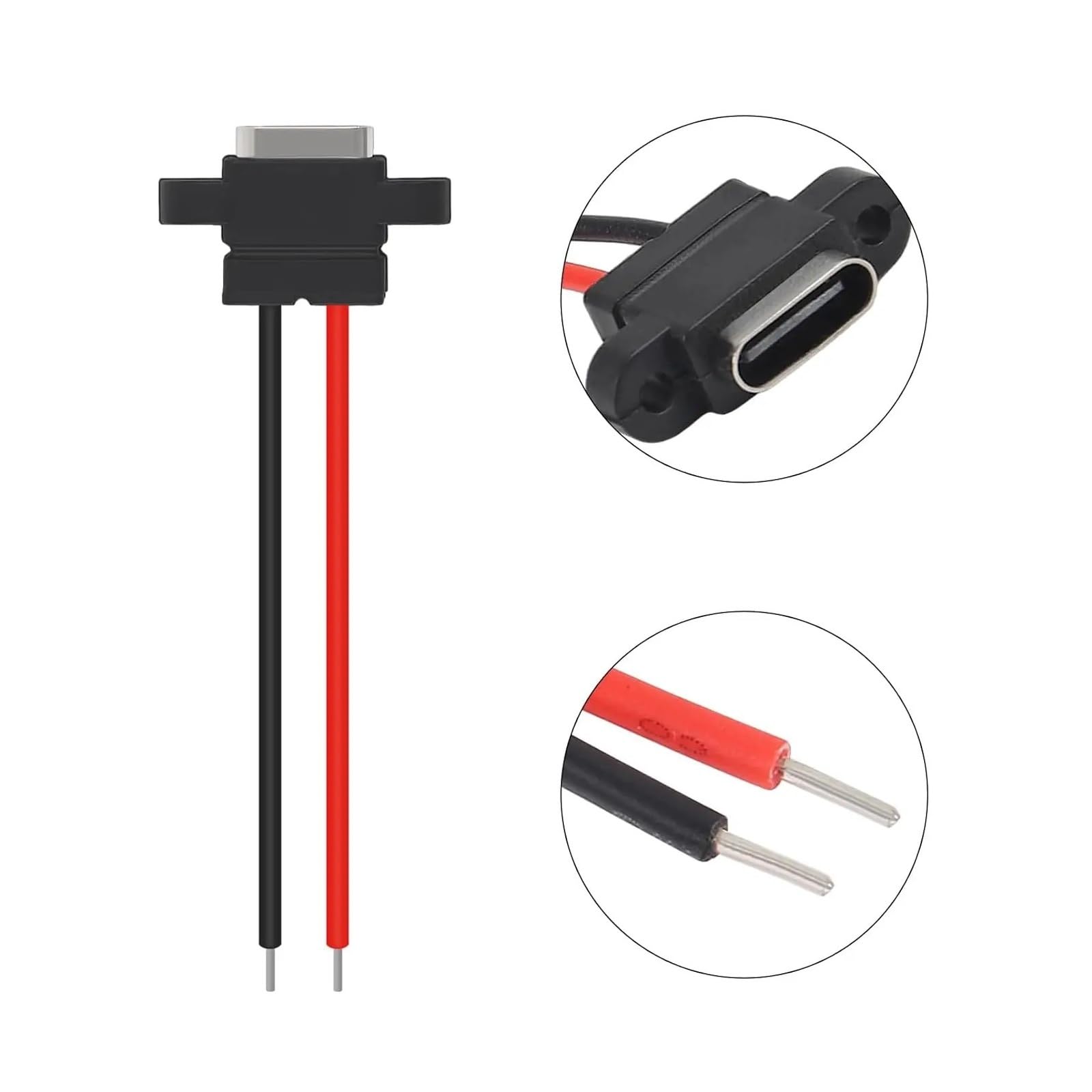 Connettore USB C a 2 pin SMD femmina per porta di ricarica con foro per vite
