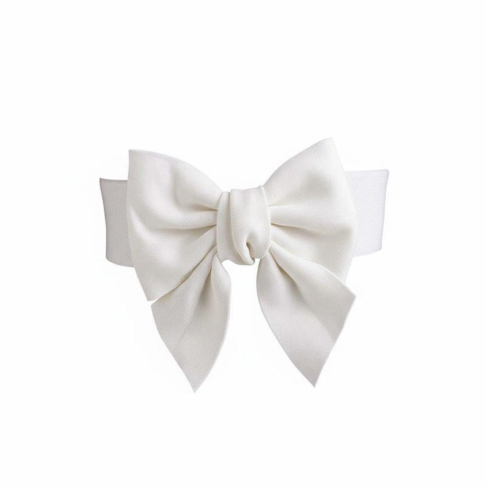 Wide Bow Belt Elegant Design Big Bowknot Waistband Easy to Wear Bowknot Waist Belt for Women, Ladies, Formal Events, Weddings, Parties White-image-43