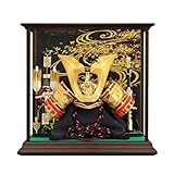 五月人形 コンパクト おしゃれ 伊達政宗 上杉謙信 兜飾り 兜ケース飾り アクリルケース オルゴール付 端午の節句 5月人形 (閃光柄×金兜)