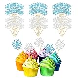 Decoración de postres: la decoración de cupcakes de copo de nieve de Navidad se puede utilizar en tus cupcakes de Navidad, donas, muffins, postres, galletas, galletas y aperitivos, etc. Cada adorno de cupcakes de copo de nieve de invierno decorará tus diversos postres, siente el dulce sabor de la Navidad.