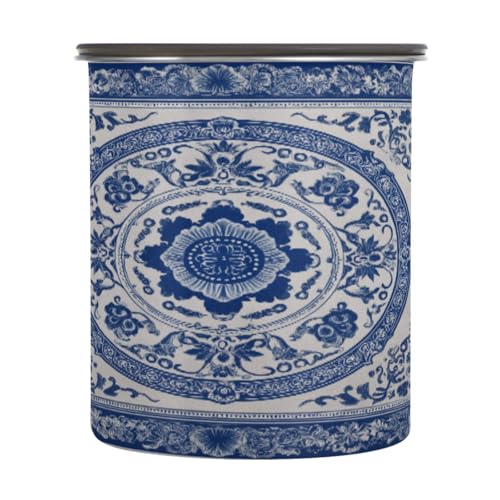 Lata de café hermética acero inoxidable 900 ml azul y blanco