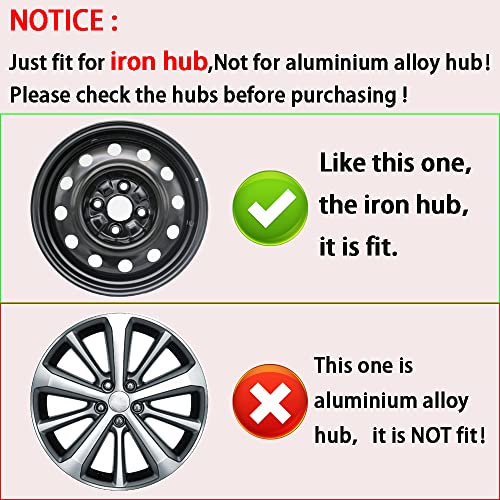 Hubcap Wheel Cover Replacement R14 Hub Caps Universal Wheel Rim Cover Abs Material Exterior Accessories For Car Trunk Suv -Set Of 4 (14-Inch, Black) #TOP5