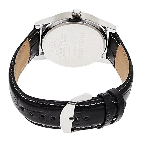 Image of Maxima Leather Analog Multi-Colour Dial Men Watch-O-49562Lmgi, Black Band
