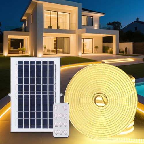 Outdoor solar light strip, LED light strip solar 6000mAh 16.4